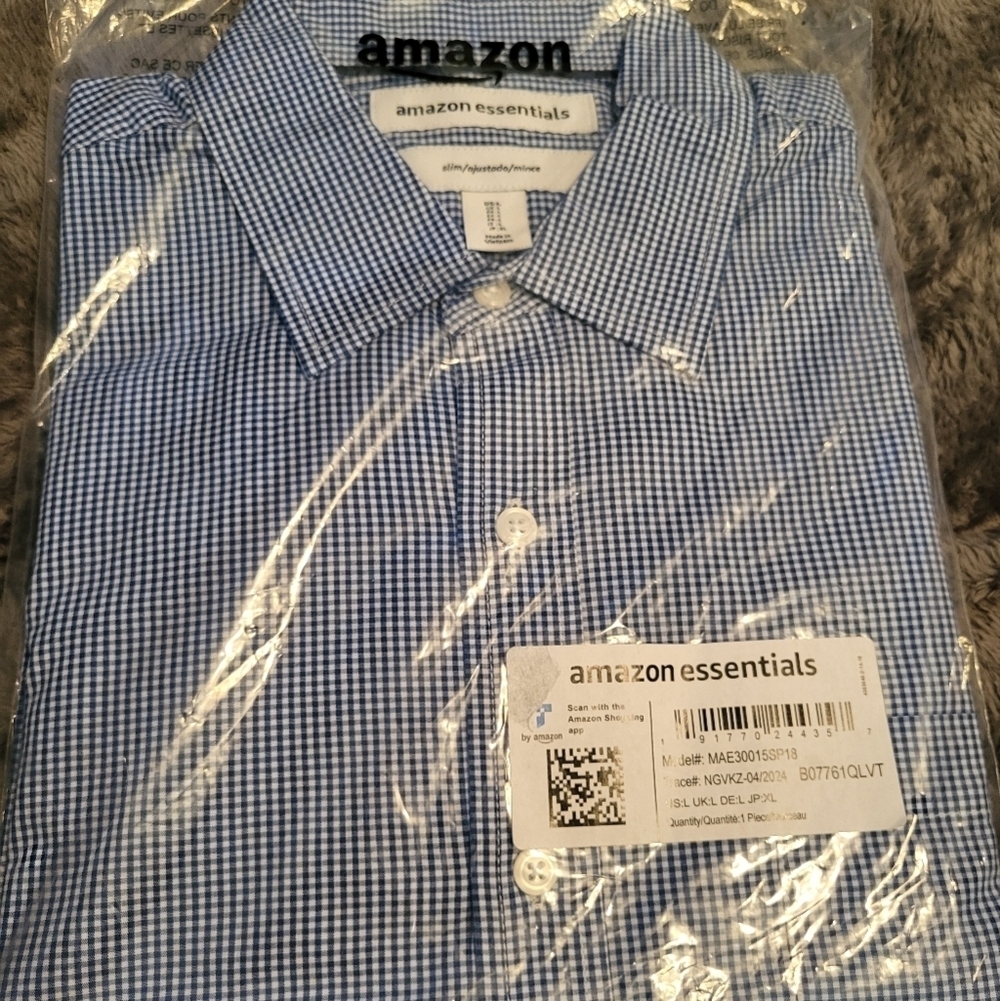 π©· 3/$15 Amazon Essentials Slim Fit Men's Long Sleeve Button Down Shirt - Picture 3 of 5